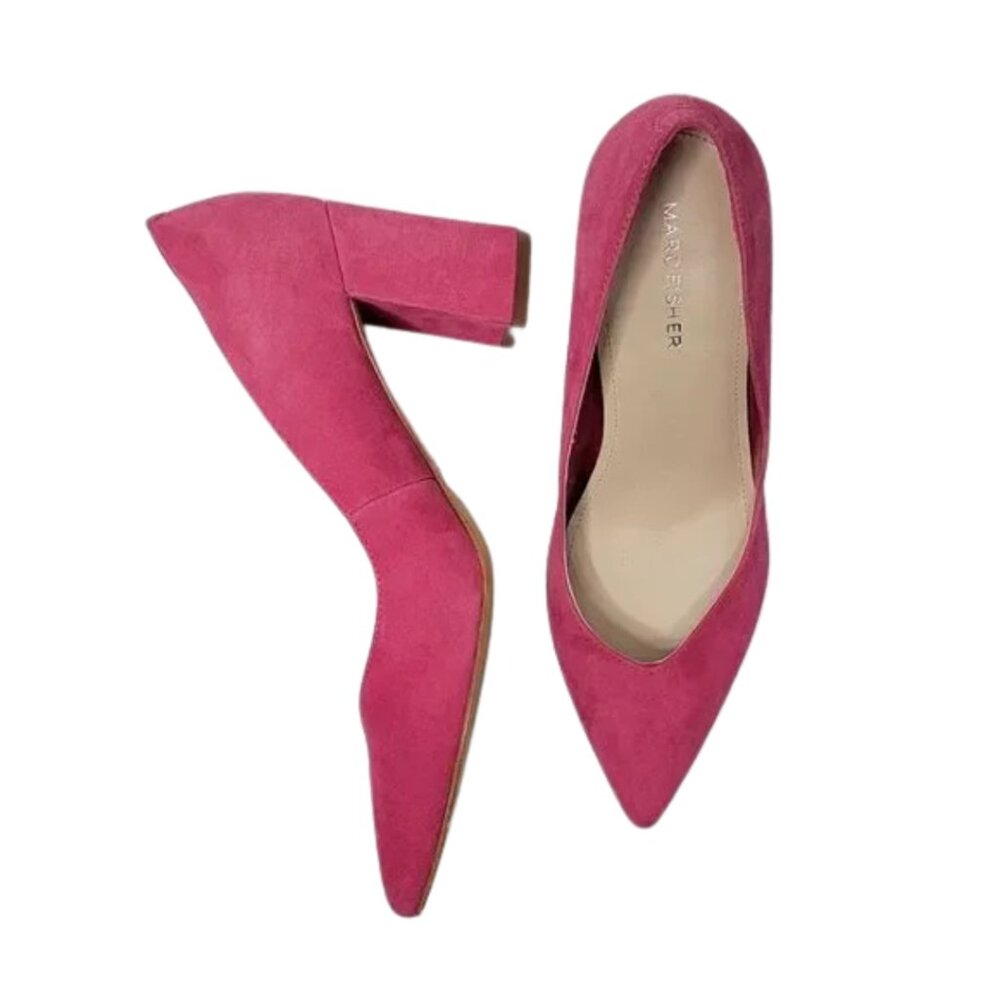 Marc Fisher Pink Suede Pointed-Toe Pumps